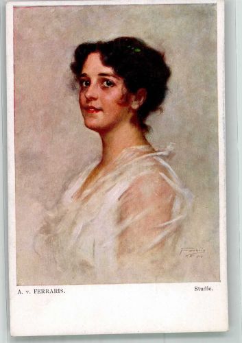 sign. Ferraris A. v. Studie Frau Nr. 195 W.R.B. & Co. Wien - Galerie Wiener Künstler Künstlerkarte
