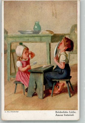 Brüderliche Liebe EMM Nr. 517 Hendschel, A. Künstlerkarte