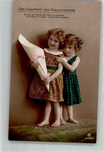 Geschenk d. Klapperstorchs Kinder 3408/S Rotophot 1915