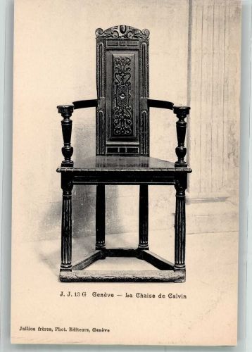 Genève Genf Calvin`s Stuhl Holzverarbeitung