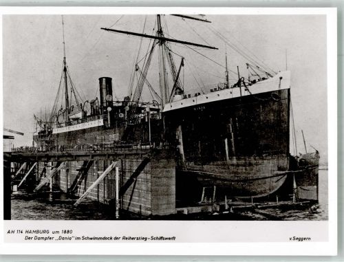 W2000 Hamburg Dampfer Diana Schwimmdock Reiherstieg Schiffswerft Dock