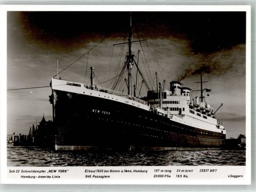 Hamburg Amerika Linie Dampfer New York