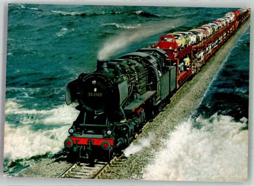 W2280 Westerland Autozug auf dem Hindenburgdamm Eisenbahnzug