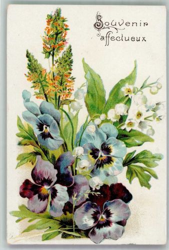 Stiefmütterchen Liebevolle Erinnerung Maiglöckchen 1905 Prägedruck