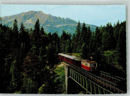 Josefsrotte Lokomotive vom Typ 1099 der Mariazellerbahn auf der Kuhgrabenbrücke Fotograf Ledermann Lokomotive Foto AK