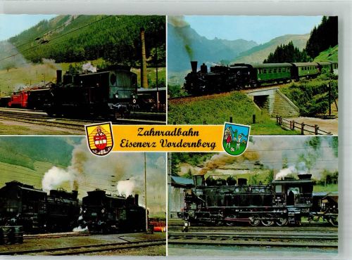 Eisenerz Dampflokomotiven der Erzbergbahn Fotograf Hruby Zahnradbahn Foto AK