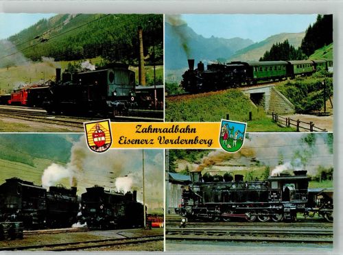 Eisenerz Dampflokomotiven der Erzbergbahn Fotograf Hruby Zahnradbahn Foto AK