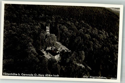 06507 O4305 Gernrode , Harz 1938 Foto AK Fliegeraufnahme der Viktorshöhe mit Berggasthaus