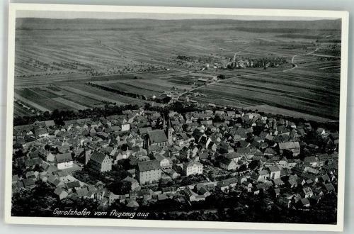 97447 W8723 Gerolzhofen Foto AK Fliegeraufnahme des Ortes mit Kirche St. Maria
