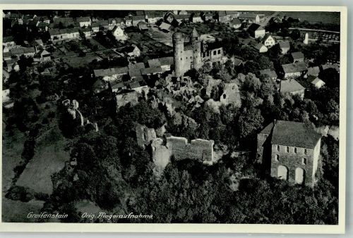 35753 W6349 Greifenstein , Hess Foto AK Fliegeraufnahme des Ortes mit Burg Greifenstein