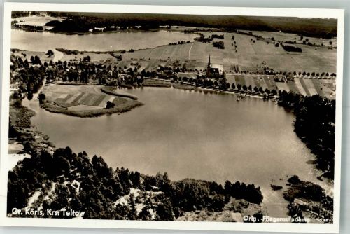 15746 O1604 Groß Köris 1939 Foto AK Fliegeraufnahme des Ortes am Großen Moddersee