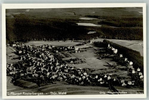 99898 O5803 Finsterbergen 1938 Foto AK Fliegeraufnahme des Ortes mit Dreifaltigkeitskirche