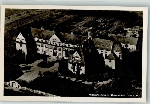 97816 W8770 Lohr a. Main 1939 Foto AK Fliegeraufnahme vom Missionsseminar Aloysianum