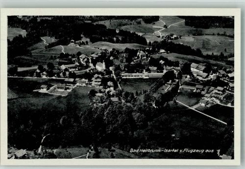 83670 W8173 Bad Heilbrunn 1942 Foto AK Fliegeraufnahme des Ortes mit St. Kilian Kirche