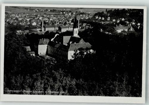 92421 W8460 Schwandorf , Bay 1942 Foto AK Fliegeraufnahme vom Kloster Zu Unserer Lieben Frau vom Kreuzberg