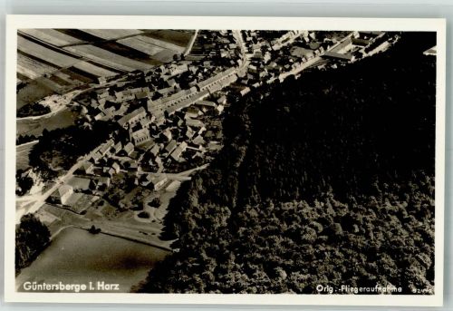 06507 O4301 Güntersberge 1940 Foto AK Fliegeraufnahme des Ortes mit Kirche St. Martini