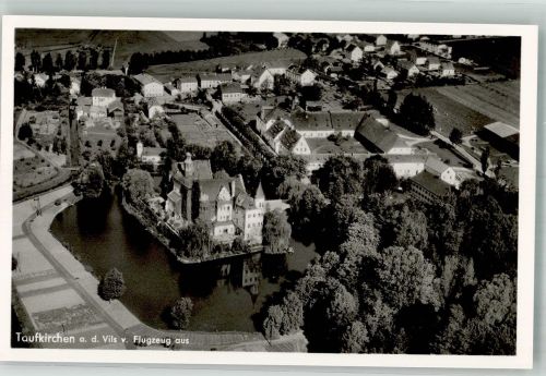 84416 W8252 Taufkirchen Vils 1939 Foto AK Fliegeraufnahme vom Wasserschloss Taufkirchen
