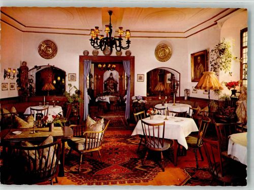 56856 W5583 Zell Mosel Foto AK Altes kurfürstliches Schloss Weinstuben und Hotel Gaststube