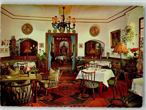 56856 W5583 Zell Mosel Foto AK Altes kurfürstliches Schloss Weinstuben und Hotel Gaststube Fotograf Bartels