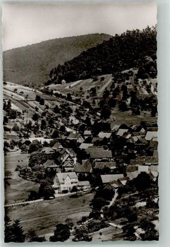 76593 W7562 Lautenbach , Murgtal Foto AK Panorama des Ortes mit Gasthaus Pension Lautenfels