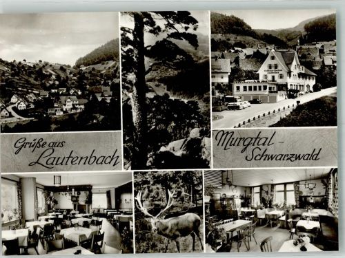 76593 W7562 Lautenbach , Murgtal Foto AK Panorama des Ortes mit Gasthaus Pension Lautenfels