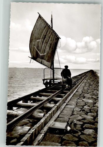 25899 W2260 Dagebüll Foto AK Segellore Kapitän Magda nach Hallig Oland