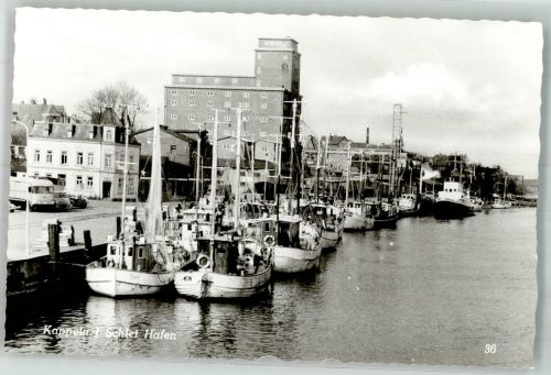 24376 W2340 Kappeln , Schlei Foto AK Hafen Schlei