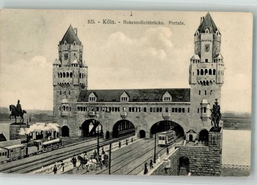 50667 W5000 Köln Deutz 105 1911 - Hohenzollernbrücke Eisenbahn Straßenbahn
