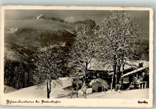 82467 W8100 Partenkirchen Foto AK Gasthaus Gschwandnerbauer Hüttenstempel