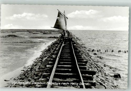 25899 W2260 Dagebüll Foto AK Segellore nach Hallig Oland