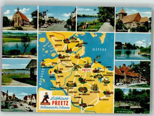 24211 W2308 Preetz , Holst - Markt Freibad Kirchenstrasse