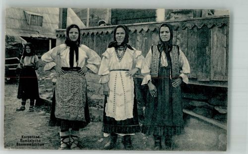 Tracht Karpaten Bauernmädchen Feldpost WK I Trachten Rumänien 1917 Foto AK