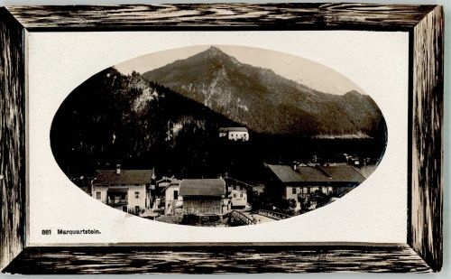83250 W8215 Marquartstein 1915 Prägedruck Panorama des Ortes Passepartout