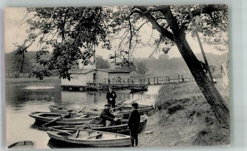 45525 W4320 Hattingen , Ruhr 1907 - Badeanstalt an der Ruhr