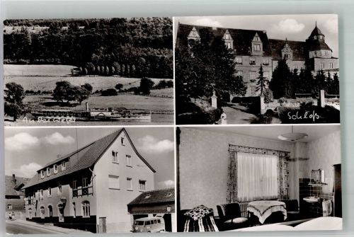 32689 W4925 Varenholz Foto AK Pension Karl SievertBinnenschiff auf der Weser VW T2 Schloss Fotograf Hans Wagner