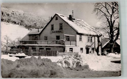 64759 W6121 Unter-Sensbach Sonderstempel Gasthaus Pension Zum Ochsen im Winter