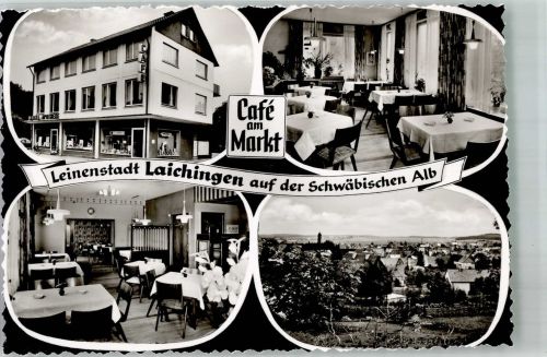 89150 W7903 Laichingen Foto AK Cafe am Markt Marktapotheke