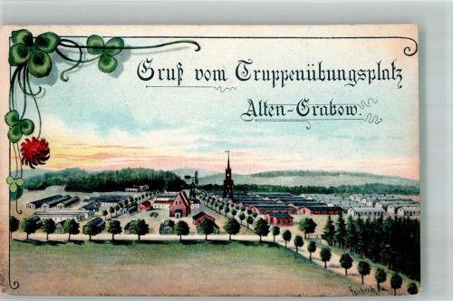 39291 O3271 Altengrabow 1909 - sign. Einbeck Vogelschau vom Truppenübungsplatz Glücksklee
