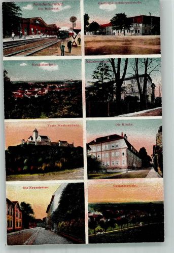 99192 O5103 Neudietendorf Foto AK Burg Veste Wachsenburg Kirche Bahnhof Gasthaus