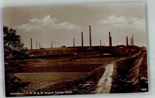 46535 W4220 Dinslaken Foto AK Zeche V.St.W.A.g. August Tssen Hütte