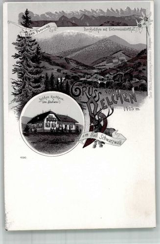 79677 W7869 Belchen im Schwarzwald Lithographie Gasthaus Belchen Rasthaus