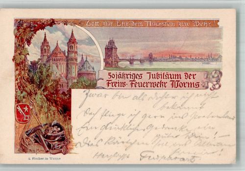 W6520 Worms 50 jähriges Jubiläum Feuerwehr 1904 BOAKC