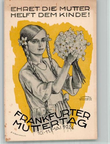 W6000 Frankfurt am Main Muttertag sign. Bachmann Kunstgeschichte 1924 BOAKC