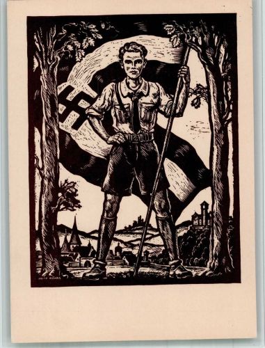 W3200 Hildesheim Junges Deutschland Nach Holzschnitt von Fritz Röhrs Ort lt. Stempel HJ 1930 BOAKC