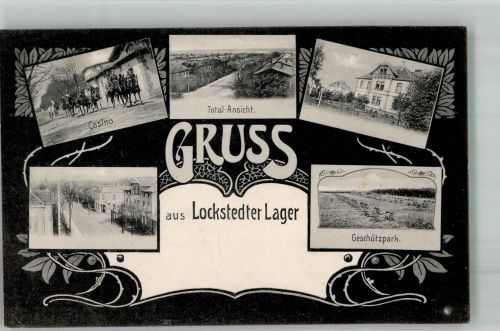 25551 W2214 Lockstedter Lager 1907 Foto AK Kaserne Lockstedter Lager Kasino Gedhützpark