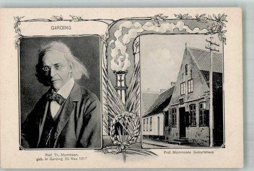 25836 W2256 Garding Foto AK Prof. Th. Mommsen Geburtshaus