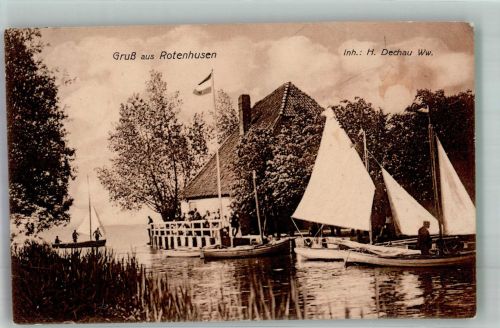 23627 W2401 Rotenhusen 1911 Foto AK Gasthaus Segelboote