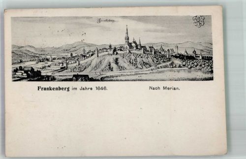 35066 W3558 Frankenberg Eder 1913 - AK nach Stich von Merian im Jahr 1646