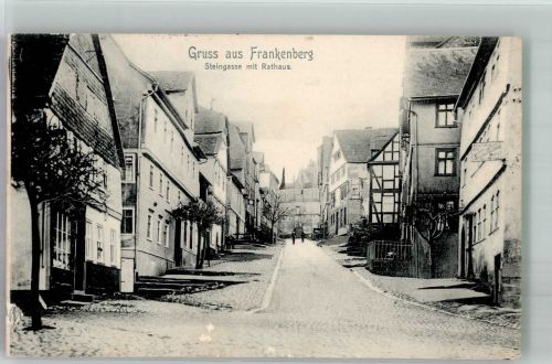 35066 W3558 Frankenberg Eder 1905 Foto AK Rathaus Stein- Gasse