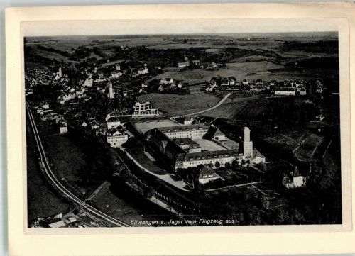 73479 W7090 Ellwangen Jagst 1936 FOTO KEINE AK Fliegeraufnahme Original aufmontierte Verlagsmusterkarte